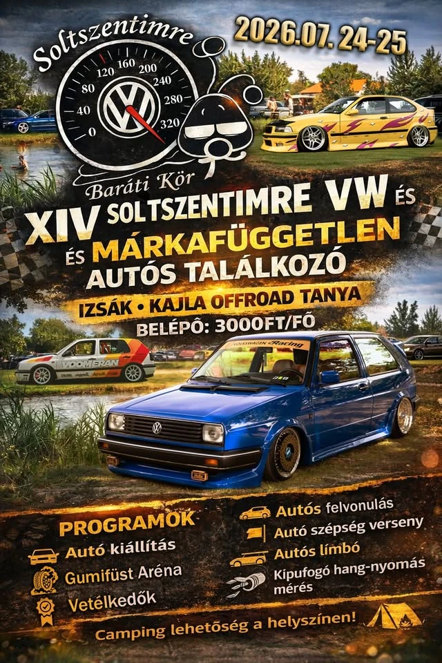 XIV. Soltszentimrei VW és Márkafüggetlen Autós Találkozó