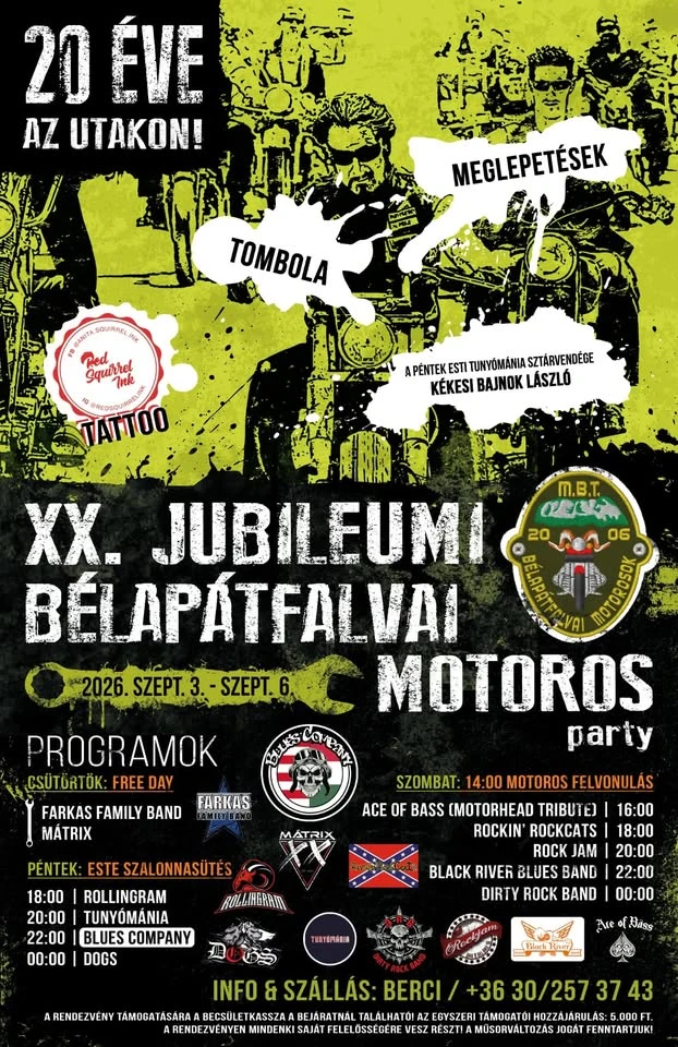 XX. Jubileumi Bélapátfalvai Motoros Party