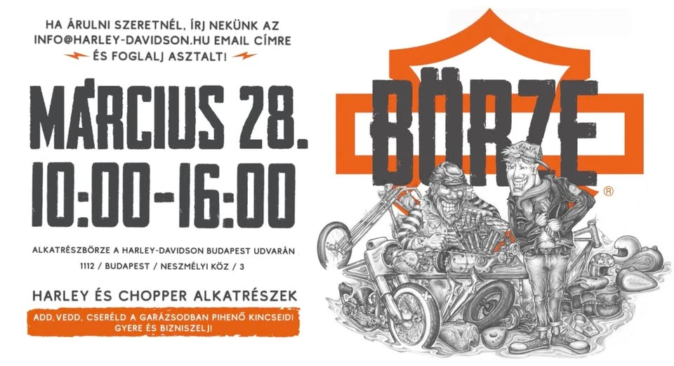 Alkatrészbörze a Harley-Davidson Budapestnél: Add, vedd, cseréld kincseidet a Bázison