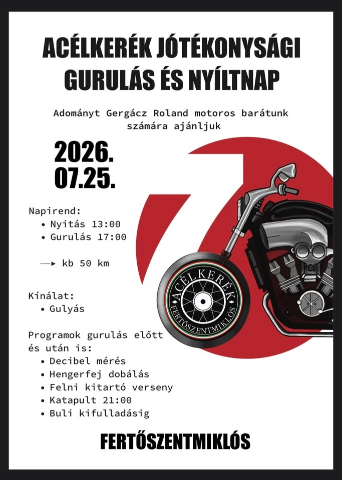 7. Acélkerék Jótékonysági Gurulás és Nyíltnap
