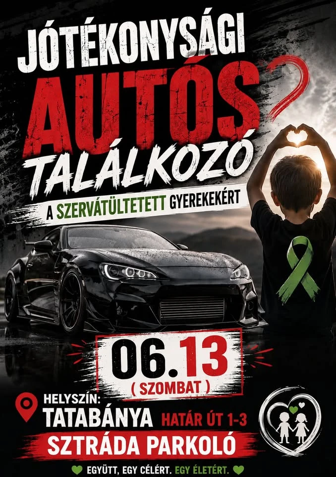 Jótékonysági autós találkozó a szervátültetett gyerekekért!