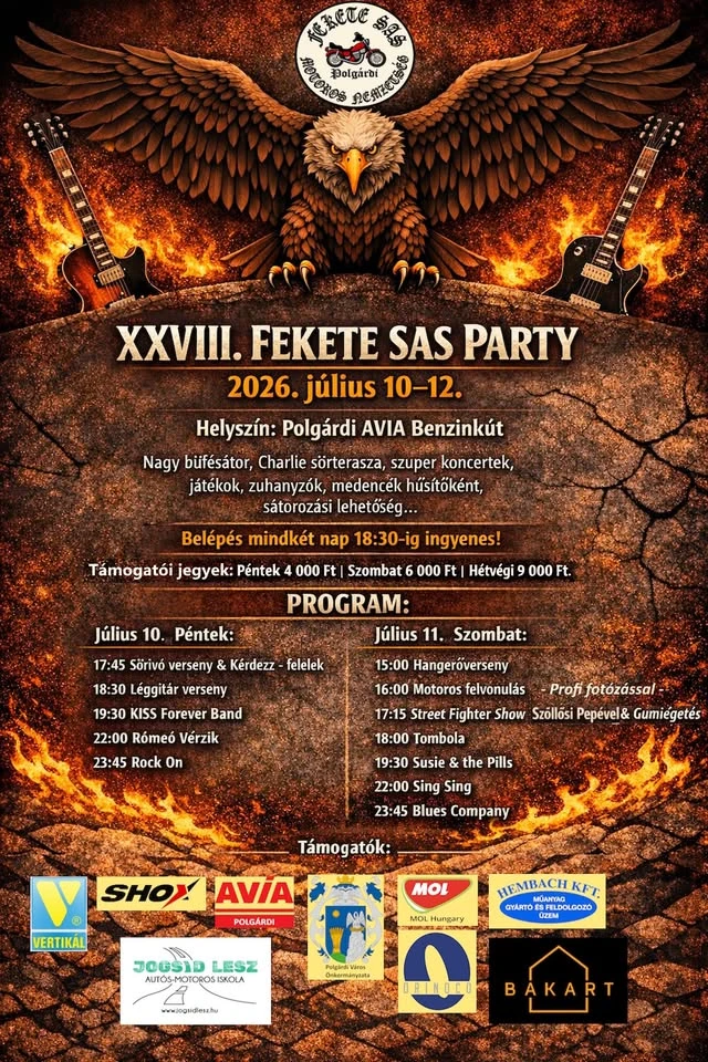 XVIII. Fekete Sas Party Motoros találkozó