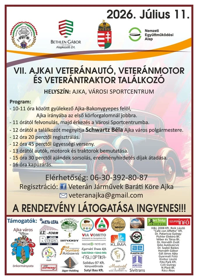 VII. Ajkai veteránautó, veteránmotor és veterántraktor találkozó