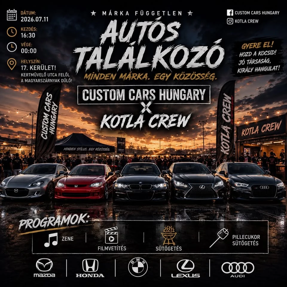 Grill night meet! Custom Cars Hungary X KoltaCrew