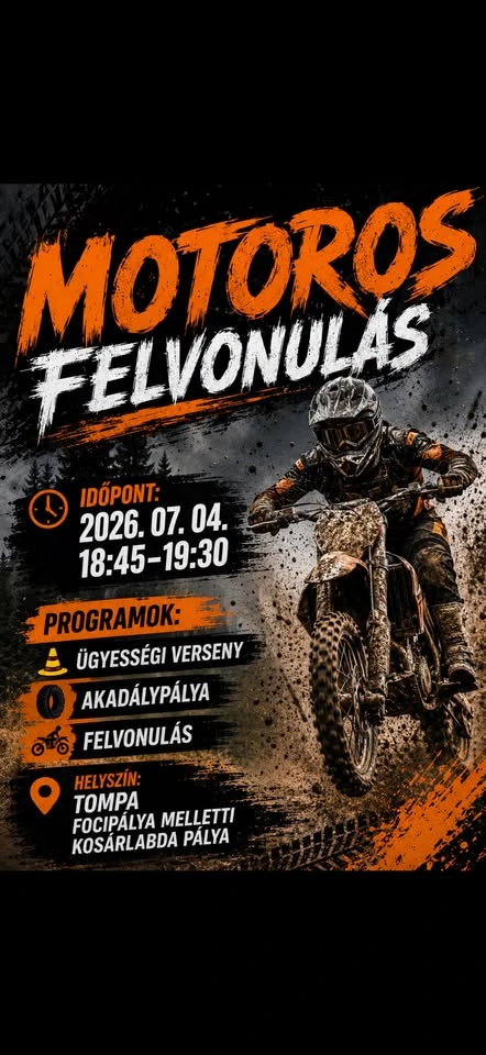 Tompai motoros felvonulás