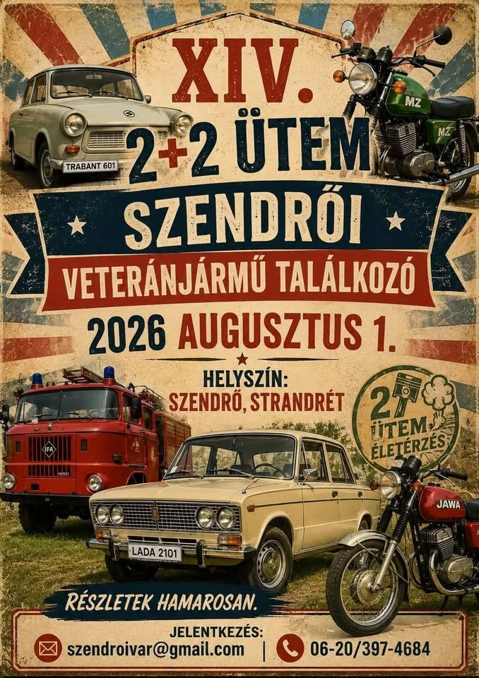 XIV. 2+2 Ütem Szendrői Veteránjármű Találkozó