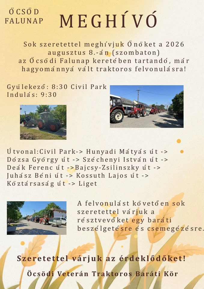 Öcsödi Falunapon traktoros felvonulás