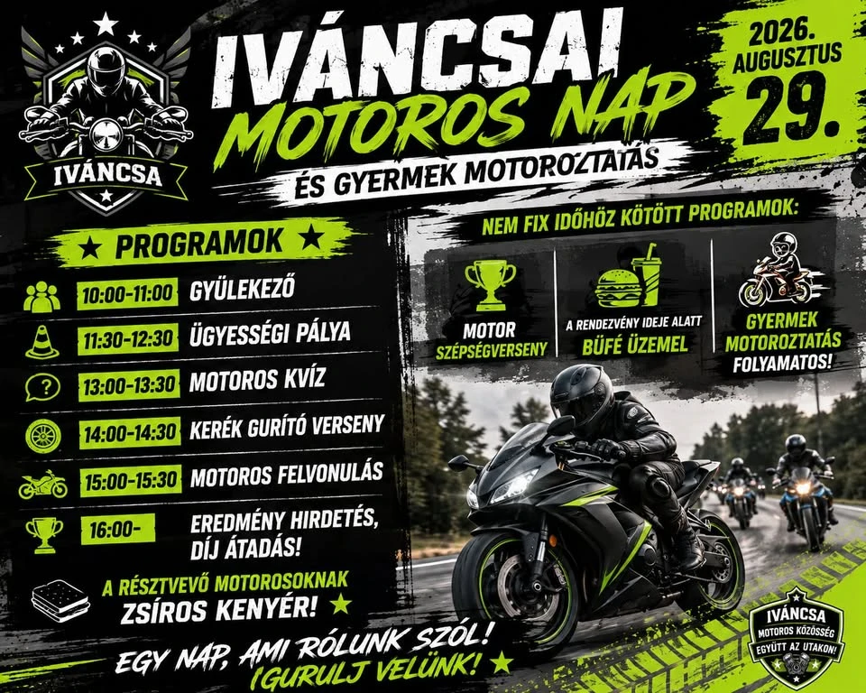 Iváncsai motoros nap és gyermek motoroztatás