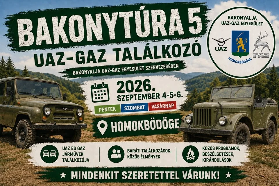 5. Bakony túra UAZ-GAZ márkatalálkozó